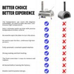 Outdoor 12 Automatic Rotatable Wood Fired Pizza Oven, Stainless Steel Portable - Image 2