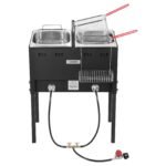 16QTx2 Outdoor Propane Deep Fryer Commercial Free Standing Cooker Two Tank - Image 4