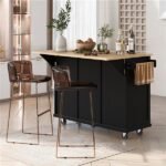 Kitchen Cart With Rubber Wood Flip Top - Image 5