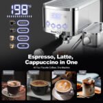 Geek Chef Espresso And Cappuccino Machine With Automatic Milk Frother,20Bar Espresso Maker For Home, For Cappuccino Or Latte,with ESE POD Filter, Stainless Steel, Gift For Coffee Lover Ban On Amazon - Image 4