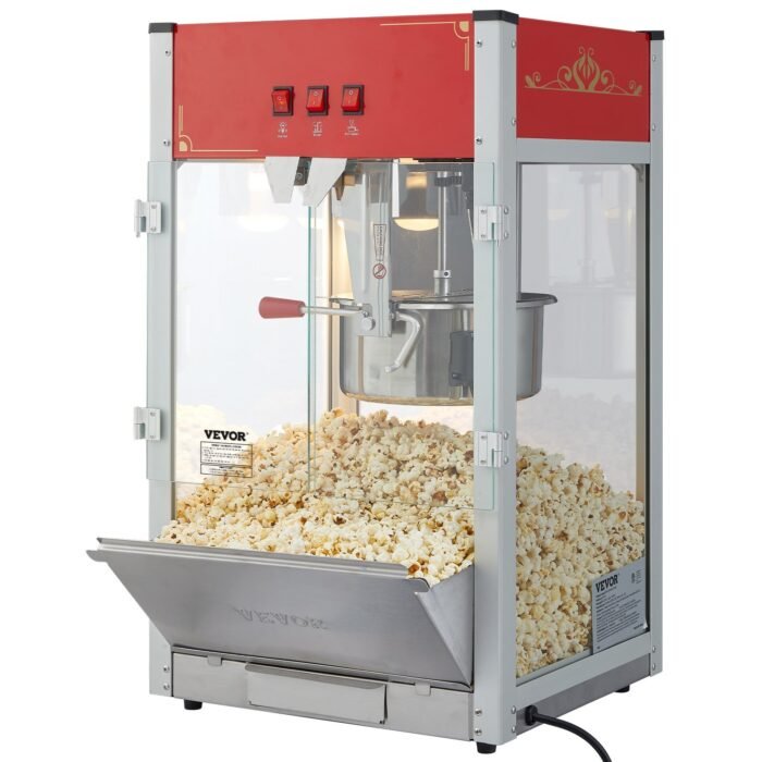 Popcorn Popper Machine 12 Oz Countertop Popcorn Maker 1440W 80 Cups Red - Image 4