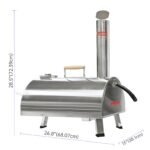 Outdoor 12 Automatic Rotatable Wood Fired Pizza Oven, Stainless Steel Portable - Image 9