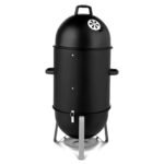 48x48x119cm Black 3-layer Oval Cylinder Smoker Iron Charcoal Grill - Image 6