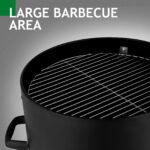 48x48x119cm Black 3-layer Oval Cylinder Smoker Iron Charcoal Grill - Image 4