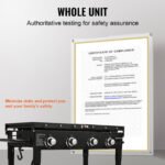 Commercial Griddle On Cart, 36' Heavy Duty Manual Flat Top Griddle, Outdoor Cooking Station With Side Shelves, Steel Natural Gas Griddle, 4-Burners Restaurant Portable Tested ToStandards - Image 2