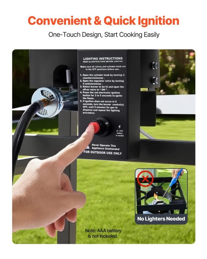 18QTx2 Outdoor Propane Deep Fryer Commercial Cooker Cart With Wheel Two Tank - Image 7