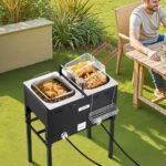 16QTx2 Outdoor Propane Deep Fryer Commercial Free Standing Cooker Two Tank - Image 10