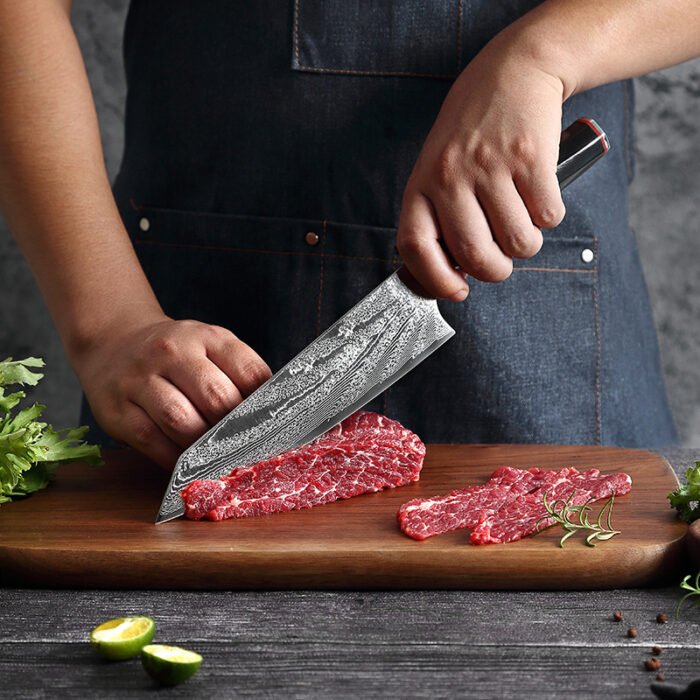 Damascus Steel Knife Chef's Knife Set Knife - Image 4