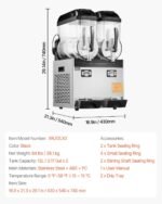 12Lx2 Tank Commercial Slushy Machine Margarita Smoothie Drink Maker - Image 2
