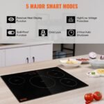 Electric Cooktop, 4 Burners, 30 Induction Stove Top, Built-in Magnetic Cooktop 7500W, 9 Heating Level Multifunctional Burner, LED Touch Screen With Child Lock  Over-Temperature Protection - Image 6