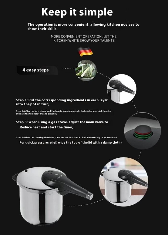 Stainless Steel Pressure Cooker Is Easy To Clean - Image 3