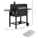 Portable Charcoal BBQ Grill  Height Adjustable For Precision Cooking With Foldable Shelves, Wheels Thermometer Ultimate Camping Tailgating, And Backyard Cooking Black - Image 6