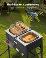 16QTx2 Outdoor Propane Deep Fryer Commercial Free Standing Cooker Two Tank - Image 8