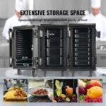 Insulated Food Pan Carrier, 109 Qt Hot Box For Catering, LLDPE Food Box Carrier W Double Buckles, Front Loading Food Warmer W Handles, End Loader W Wheels For Restaurant, Canteen, Etc. Black - Image 3