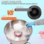 VEVOR Electric Cotton Candy Machine, 1000W Candy Floss Maker, Commercial Cotton Candy Machine With Stainless Steel Bowl, Sugar Scoop, And Drawer, Perfect For Home Kids Birthday, Family Party Pink - Image 2