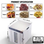 VEVOR Food Dehydrator Machine, 10 Stainless Steel Trays, 1000W Electric Food Dryer With Digital Adjustable Timer & Temperature For Jerky, Herb, Meat, Beef, Fruit, Dog Treats And Vegetables - Image 3
