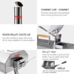 Stainless Steel Pizza Oven Outdoor 12 Automatic Rotatable Pizza Ovens,Portable Wood Fired Pizza Oven Pizza Maker With Timer, Built-in Thermometer,Pizza Cutter - Image 7