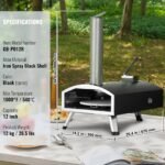 VEVOR 12Outdoor Pizza Oven Portable Wood Pellet Pizza Oven Camping W Rotation - Image 7