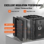 Insulated Food Pan Carrier, 82 Qt Hot Box For Catering, LLDPE Food Box Carrier W Double Buckles, Front Loading Food Warmer W Handles, Stackable End Loader For Restaurant, Canteen, Etc. Black - Image 2