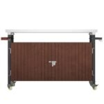 Outdoor Grill Cart With Stainless Steel Tabletop, Storage, Patio Kitchen Island With Wheels, Hooks, And Spice Rack, Waterproof Outdoor Grill Table, Movable BBQ Serving Cart Rolling Bar Cart - Image 6