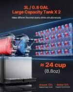 Commercial Slushy Machine, 3LX2 Tank Slush Drink Maker, Drink Machine With Temperature Preservation, Stainless Steel Home Slush Drink Machine With Automatic Clean, Black - Image 3