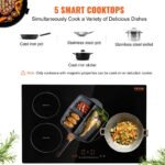 Electric Cooktop, 4 Burners, 30 Induction Stove Top, Built-in Magnetic Cooktop 7500W, 9 Heating Level Multifunctional Burner, LED Touch Screen With Child Lock  Over-Temperature Protection - Image 3