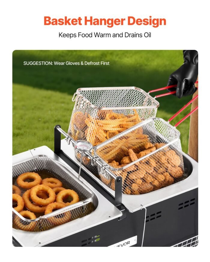 16QTx2 Outdoor Propane Deep Fryer Commercial Free Standing Cooker Two Tank - Image 2