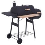 Outsunny 48 Steel Portable Backyard Charcoal BBQ Grill And Offset Smoker Combo With Wheels - Image 9