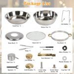 4Pcs Chafing Dish Buffet Set 4.76QT Round Buffet Servers Food Warmer Stainless Steel Catering Chafer With Glass Lid For Warming Cooling Gatherings Banquets Buffets Party Wedding - Image 3