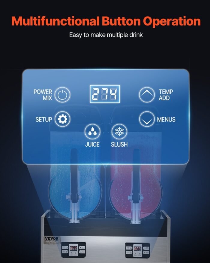 12Lx2 Tank Commercial Slushy Machine Margarita Smoothie Drink Maker - Image 5