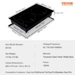 Electric Cooktop, 2 Burners, 12 Induction Stove Top, Built-in Magnetic Cooktop 1800W, 9 Heating Level Multifunctional Burner, LED Touch Screen W Child Lock  Over-Temperature Protection - Image 7