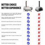 Stainless Steel Pizza Oven Outdoor 12 Automatic Rotatable Pizza Ovens,Portable Wood Fired Pizza Oven Pizza Maker With Timer, Built-in Thermometer,Pizza Cutter - Image 5