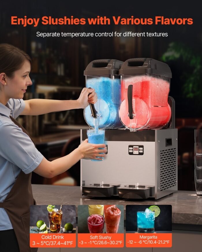 12Lx2 Tank Commercial Slushy Machine Margarita Smoothie Drink Maker - Image 10