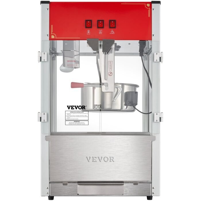 Popcorn Popper Machine 12 Oz Countertop Popcorn Maker 1440W 80 Cups Red - Image 3