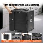 Insulated Food Pan Carrier, 82 Qt Hot Box For Catering, LLDPE Food Box Carrier W Double Buckles, Front Loading Food Warmer W Handles, Stackable End Loader For Restaurant, Canteen, Etc. Black - Image 7