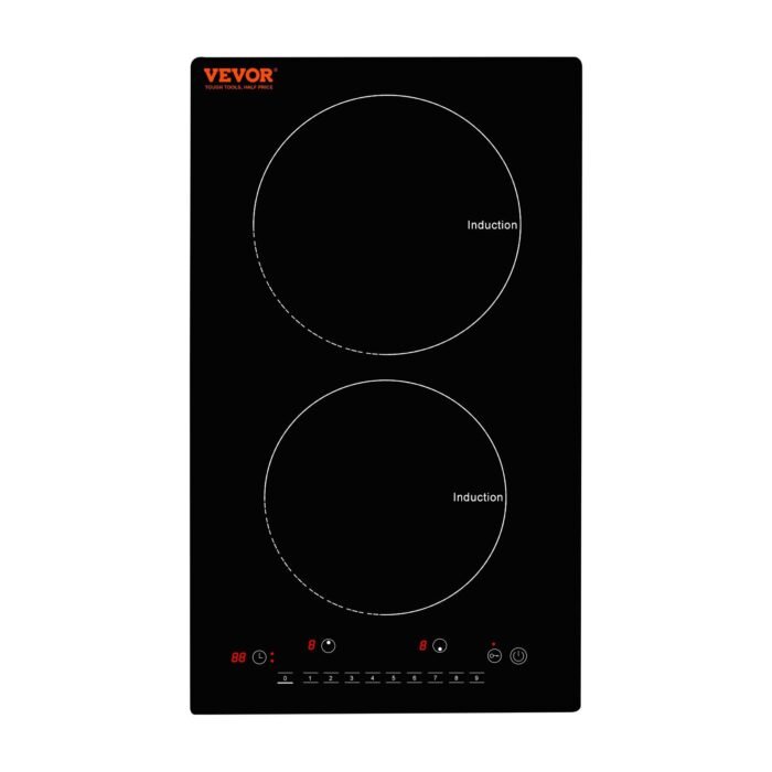 Electric Cooktop, 2 Burners, 12 Induction Stove Top, Built-in Magnetic Cooktop 1800W, 9 Heating Level Multifunctional Burner, LED Touch Screen W Child Lock  Over-Temperature Protection - Image 9