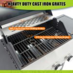 Propane Grill 3 Burner Barbecue Grill Stainless Steel Gas Grill With Side Burner, 37,000 BTU Outdoor Cooking, Patio, Garden Barbecue Grill, Black And Silver - Image 2