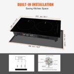 Electric Cooktop, 2 Burners, 12 Induction Stove Top, Built-in Magnetic Cooktop 1800W, 9 Heating Level Multifunctional Burner, LED Touch Screen W Child Lock  Over-Temperature Protection - Image 10