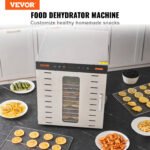 VEVOR Food Dehydrator Machine, 10 Stainless Steel Trays, 1000W Electric Food Dryer With Digital Adjustable Timer & Temperature For Jerky, Herb, Meat, Beef, Fruit, Dog Treats And Vegetables - Image 10