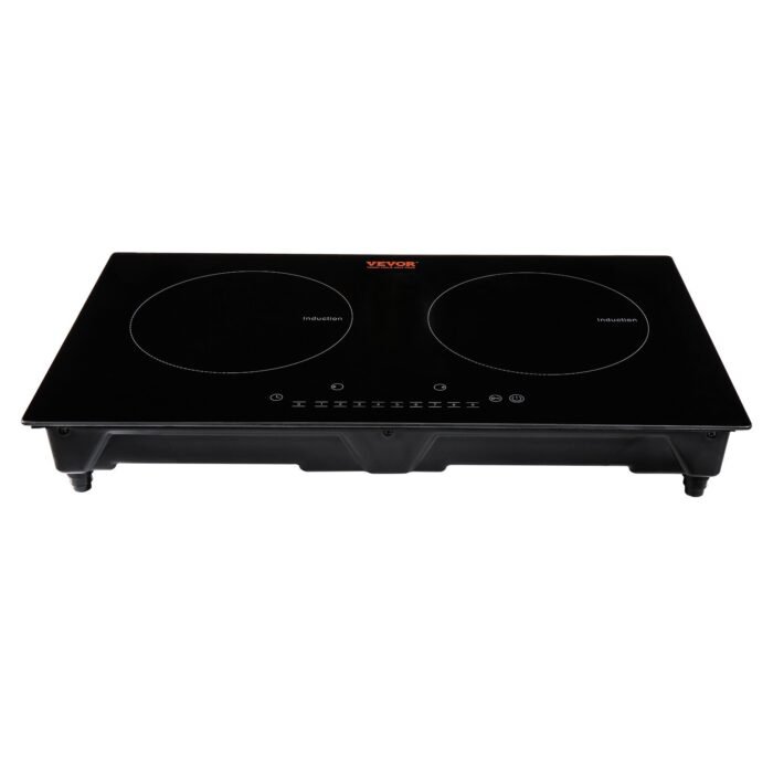 Electric Cooktop, 2 Burners, 24 Induction Stove Top, Built-in Magnetic Cooktop 1800W, 9 Heating Level Multifunctional Burner, LED Touch Screen W Child Lock  Over-Temperature Protection - Image 4