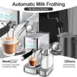 Geek Chef Espresso And Cappuccino Machine With Automatic Milk Frother,20Bar Espresso Maker For Home, For Cappuccino Or Latte,with ESE POD Filter, Stainless Steel, Gift For Coffee Lover Ban On Amazon - Image 2