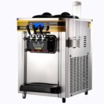 Commercial Ice Cream Maker, 22-30L H Yield, 2350W Countertop Soft Serve Machine W 2x6L Hopper 2L Cylinder LCD Panel Puffing Shortage Alarm, Silver - Image 4
