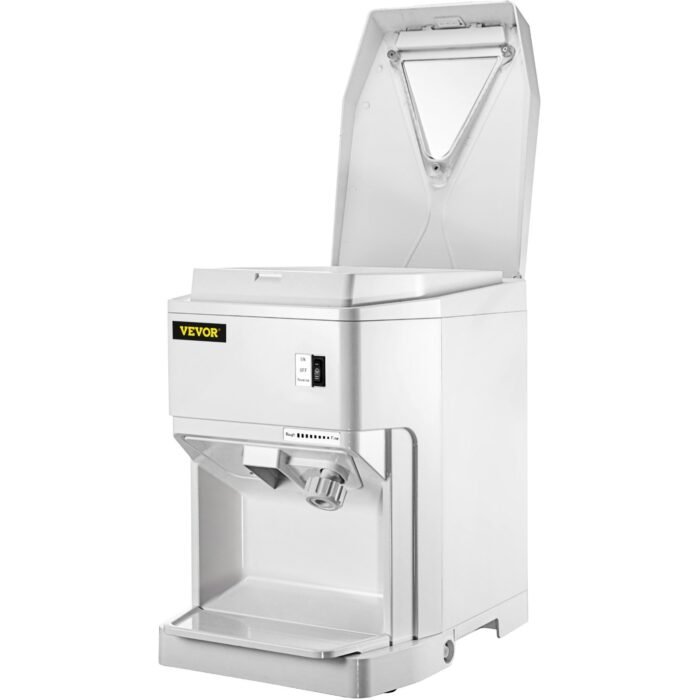 VEVOR Ice Shaver Machine Electric, Snow Cone Machine Commercial 265 LBS H, Shaved Ice Machine W Ice Hopper Lid, 250W Ice Crusher W Drain Pipe Tabletop Shaved Ice Maker W Adjustable Fineness White - Image 6