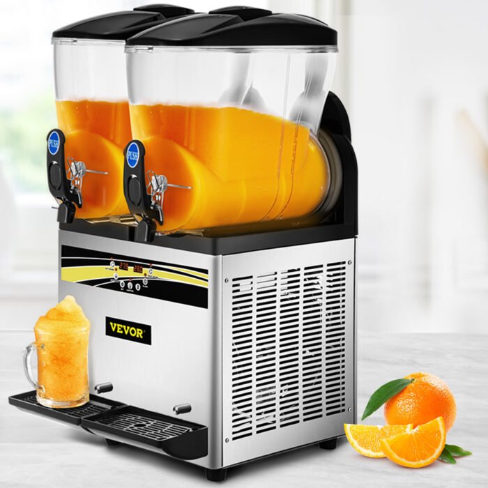 VEVOR Margarita Machine, 15Lx2 Tank Commercial Slushy Machine, Slushie Machine Commercial Margarita Maker, Smoothie Drink Maker For Supermarkets Cafes Restaurants Bars Home Use - Image 1