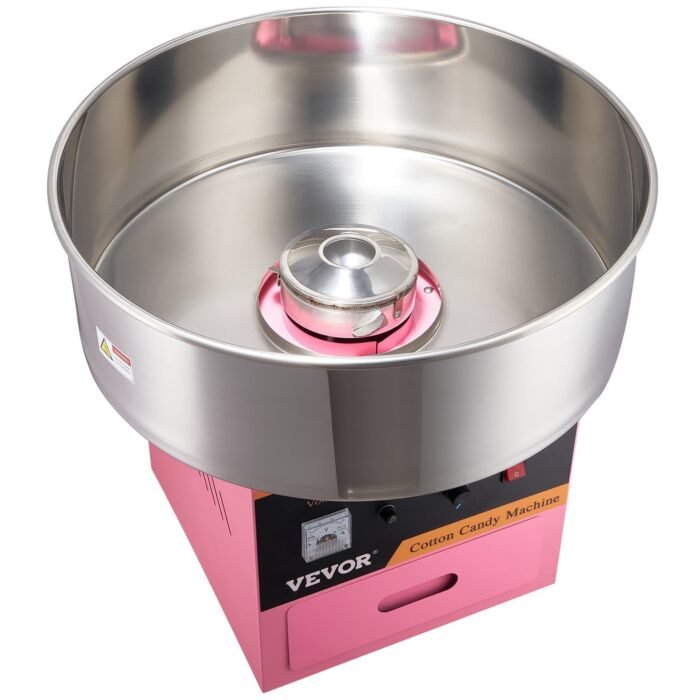 VEVOR Electric Cotton Candy Machine, 1000W Candy Floss Maker, Commercial Cotton Candy Machine With Stainless Steel Bowl, Sugar Scoop, And Drawer, Perfect For Home Kids Birthday, Family Party Pink - Image 6