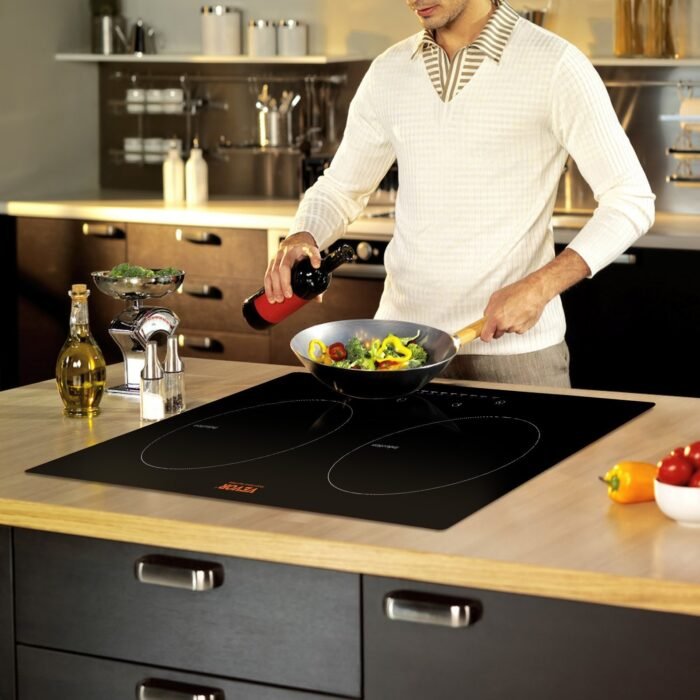 Electric Cooktop, 2 Burners, 24 Induction Stove Top, Built-in Magnetic Cooktop 1800W, 9 Heating Level Multifunctional Burner, LED Touch Screen W Child Lock  Over-Temperature Protection - Image 2