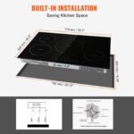 Electric Cooktop, 4 Burners, 30 Induction Stove Top, Built-in Magnetic Cooktop 7500W, 9 Heating Level Multifunctional Burner, LED Touch Screen With Child Lock  Over-Temperature Protection - Image 4
