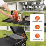 Commercial Griddle On Cart, 36' Heavy Duty Manual Flat Top Griddle, Outdoor Cooking Station With Side Shelves, Steel Natural Gas Griddle, 4-Burners Restaurant Portable Tested ToStandards - Image 3