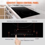 Electric Cooktop, 2 Burners, 24 Induction Stove Top, Built-in Magnetic Cooktop 1800W, 9 Heating Level Multifunctional Burner, LED Touch Screen W Child Lock  Over-Temperature Protection - Image 6