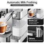 Geek Chef Espresso And Cappuccino Machine With Automatic Milk Frother,20Bar Espresso Maker For Home, For Cappuccino Or Latte,with ESE POD Filter, Stainless Steel, Gift For Coffee Lover Ban On Amazon - Image 9